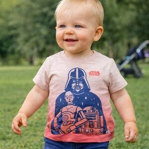 GAP Pink Ombre‎ Star Wars Darth Vader C-3PO R2-D2 Tee 12–18M